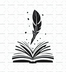 Offenes Buch und Feder